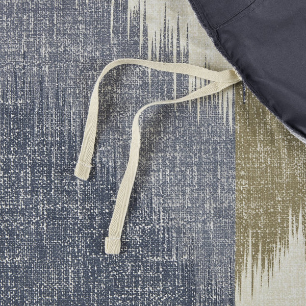 English Elm King/Cal Alpine 3-Piece Duvet Cover Mini Set — 200TC Cotton Ikat Chevron, OEKO-TEX, Antimicrobial Protection B03596514