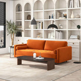 English Elm Ashcroft Furniture - Anthony  Burnt Orange Pillow Back Velvet Sofa