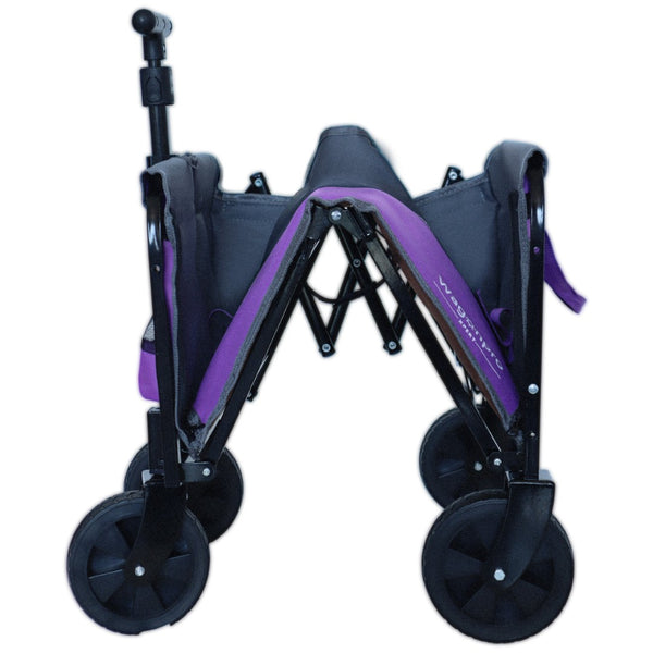 English Elm All-in-one Folding Camping Wagon with Bench Seating Storage and Pet Tether Outdoor Purple W2932P312714