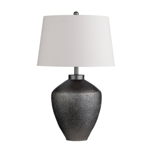 Crestview Collection 31.5"H Textured Urn Table Lamp With Linen Shade - Modern Resin Design For Elegant Lighting & Style   Cvazvp111