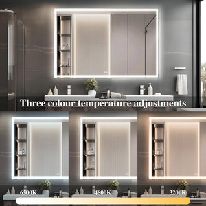 English Elm 60x40 LED Bathroom Mirror with Aluminum Frame, IP44 Waterproof, 3-Mode Touch Dimmer, Plug or Hardwire W708P235376