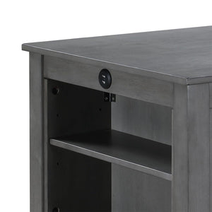 English Elm 36"W Compact Counter Height Dining Table with USB Charging and Built-In Shelves for Small Spaces Gray B016P392707