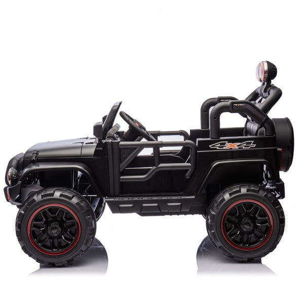 English Elm 24v Kids Electric Ride on Car with Parental Remote Rear Suspension and Bluetooth Audio Black W1578P228743
