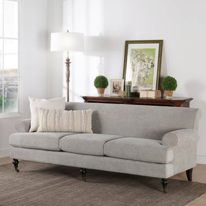English Elm Alana Bench-made Three-cushion Sofa in Woven Polyester for Transitional Living Rooms B2719P238309