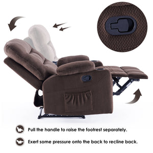 English Elm Oversized Recliner chair with ergonomic support, swivel rocker, quick 5-min assembly for adults comfort Chocolate T3623P408729