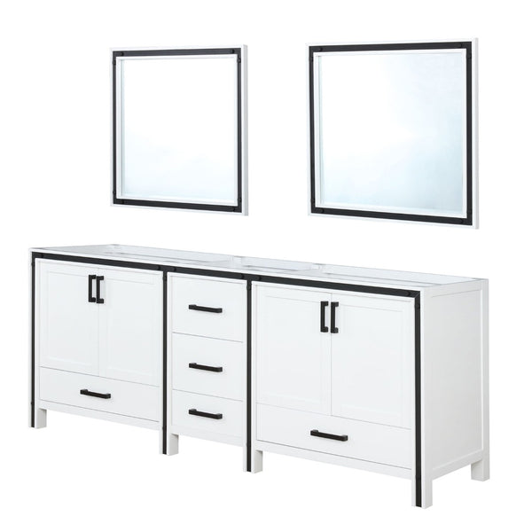 English Elm White Double Bath Vanity Set With Matching Mirrors - Stylish Storage Solution For Busy Families B2731S00589-GIGA