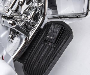 English Elm 12v Kids Electric Ride on Motorcycle with Led Lights Bluetooth Music and Storage Trunk White W1760P237293