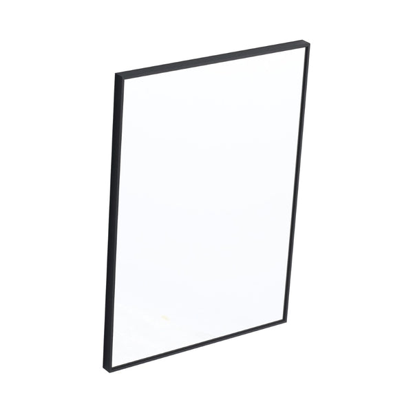 English Elm 20'' Matte Black Aluminum Rectangular Wall Mirror Moisture Resistant Vanity Decor W999P470280