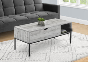 English Elm Coffee Coffee Table with Lift-Top and Hidden Storage, 42" Rectangular Wood-Look Surface & Metal Base Modern Appeal Grey 45 L x 24 W x 5 H B2710P219440
