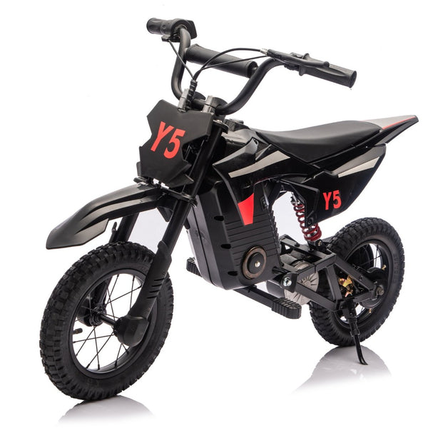 English Elm 24v 250w Kids Off-road Electric Motorcycle with Led Lights Bluetooth and Rear Suspension W1578P203984