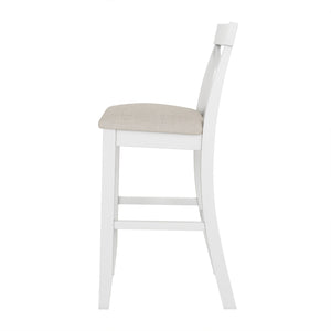 English Elm TOPMAX Farmhouse 48" Rectangular Wood Bar Height Dining Set with 2 Cushioned Chairs Space-Saving Appeal Cherry N717P195018K