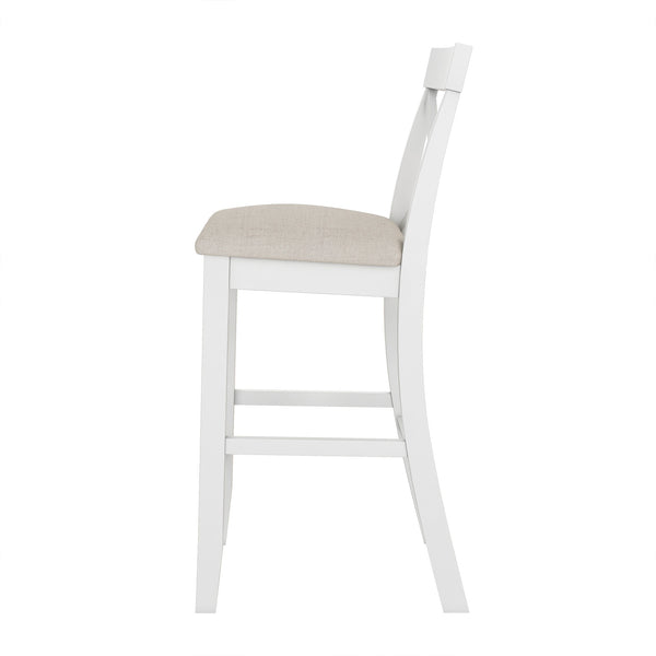 English Elm TOPMAX Farmhouse 48" Rectangular Wood Bar Height Dining Set with 2 Cushioned Chairs Space-Saving Appeal Cherry N717P195018K