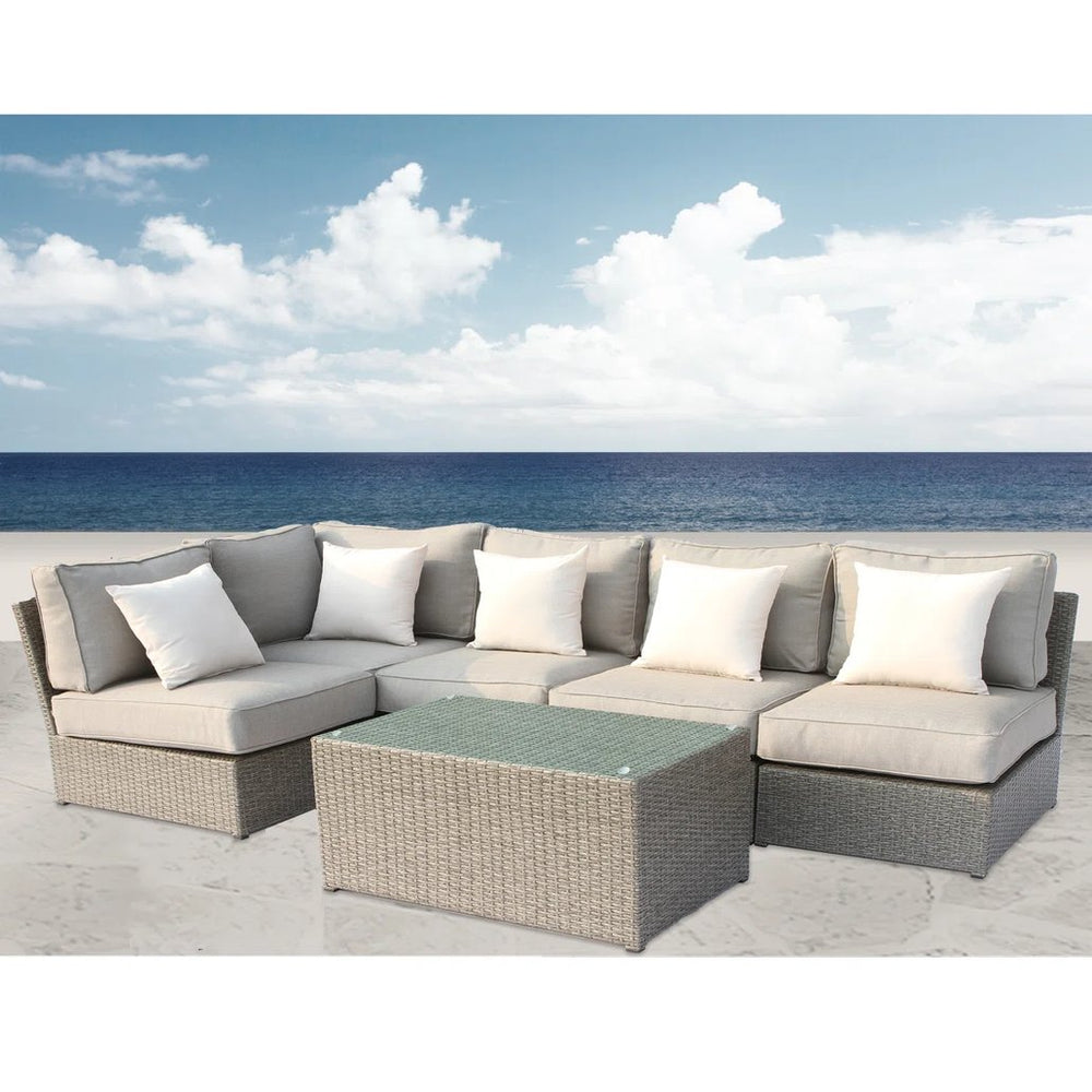 English Elm 4-Person Modular Patio Seating Set – Luxurious Comfort, Fully Assembled For Effortless Outdoor Style B120S00113