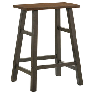 English Elm Robbie Modern-Farmhouse 4-Piece Counter Height Dining Set with Bench & Stools in Chestnut Brown, Compact Retro Style B062P351437