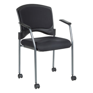 OSP Home Furnishings Upholstered Visitor Chair with Ergonomic Padded Seat Stackable Steel Frame for Office Use 84740-30