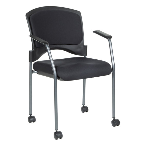 OSP Home Furnishings Upholstered Visitor Chair with Ergonomic Padded Seat Stackable Steel Frame for Office Use 84740-30