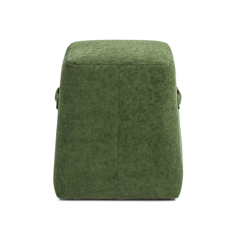 English Elm Jennifer Taylor Home - Clyde 14" Tapered Square Upholstered Ottoman in Spice Fleece Teddy Fabric — Compact Cozy Footrest and Seat Green B2719P269258