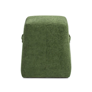 English Elm Jennifer Taylor Home - Clyde 14" Tapered Square Upholstered Ottoman in Spice Fleece Teddy Fabric — Compact Cozy Footrest and Seat Green B2719P269258
