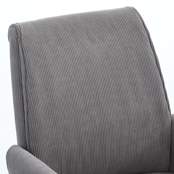 English Elm Mid-back Striped Fabric Office Chair with Gold Base Ergonomic Memory Foam Lumbar Gray W2311P420443