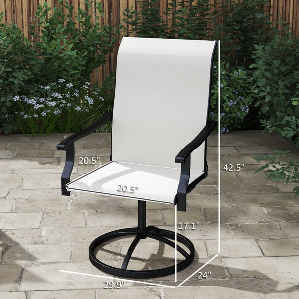 English Elm Outsunny Swivel Patio Dining Chairs Set of 2 with Breathable Mesh and Steel Frame W2225P485548