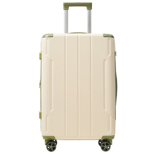 English Elm Hardshell Abs Checked Suitcase with 360 Spinner Wheels Expandable Tsa Lock 28 Inch White+Green N730P296747I