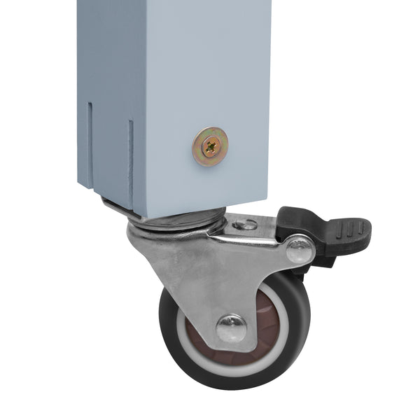 English Elm K&K 47 Inch Kitchen Island with Extendable Dining Table, Rolling Storage Cabinet, Built-In Power Grey+Blue N707P215327G