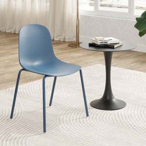 English Elm Modern Molded Plastic Stackable Dining Chairs Set of 4 with Slim Metal Legs Indoor Outdoor T3623P433664