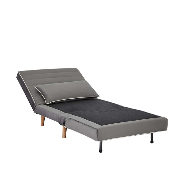 English Elm Canon Stylish Velvet Sectional Sofa Bed Set - Converts To Twin Beds In 10S, 3-Position Backrest, Grey W3391S00014