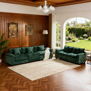 English Elm Wider Armrest 3-Seat Sectional Sofa, Modern Chenille Couch For Living Room, Comfortable & Flexible Design W1143S00042-GIGA