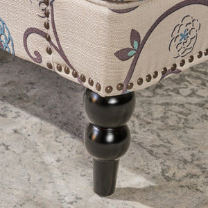 English Elm Harrison Tufted Club Chair Nailhead Trim Birch Legs Floral Upholstered Accent Seat N758P438153W