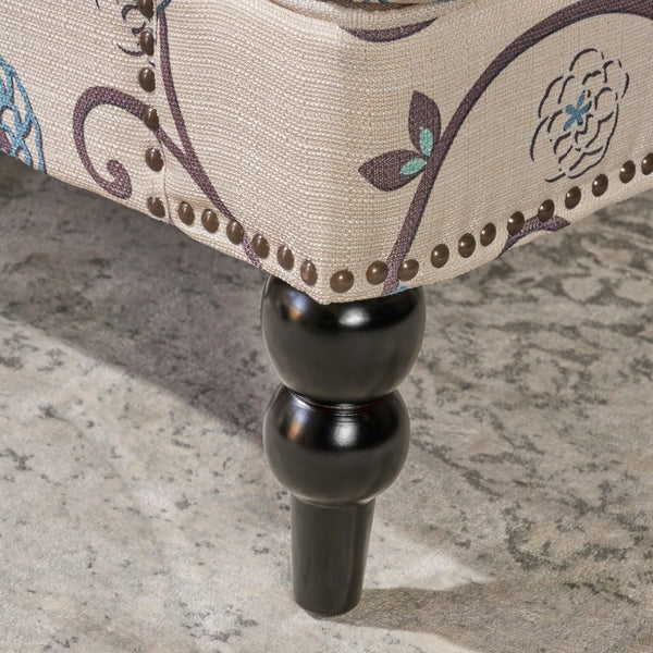 English Elm Harrison Tufted Club Chair Nailhead Trim Birch Legs Floral Upholstered Accent Seat N758P438153W