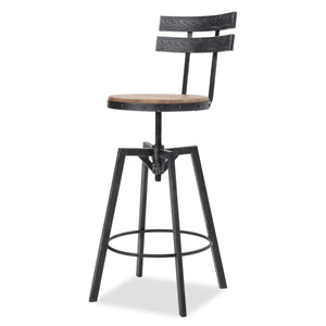 English Elm Christopher Knight Home® - METAL Barstool Set of 2 with Firwood Seats, Black Iron Frame, Adjustable Swivel, Industrial Charm 70460.00