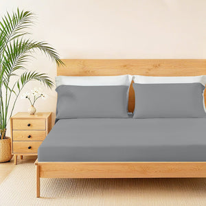 JLA Home Main Street - Cooling breathable 3pc sheet set with silky nylon-spandex stretch, moisture-wicking comfort for sleep Gray OLX10-0024