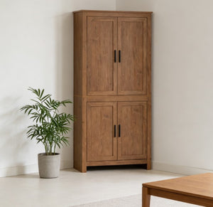 English Elm Spacious Antique White Pantry Cabinet Five Tier Shelving Traditional Kitchen Storage T3971P428732