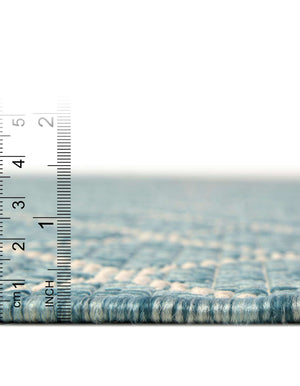 Unique Loom Outdoor Trellis Gitter Machine Made Trellis Rug Light Aqua, Ivory 10' 0" x 10' 0"