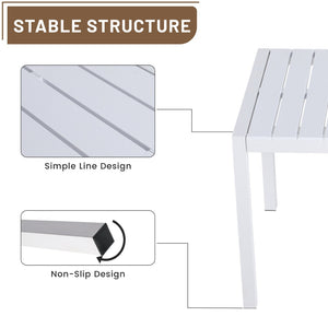 English Elm Summer 5 Piece Outdoor Dining Set Waterproof Pp Stackable Chairs Rust Proof Metal Legs W3450S00114