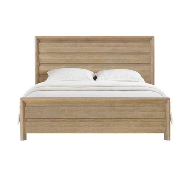English Elm Wallace & Bay - King Panel Bed Frame Brown Wood with Slats Included, Unique Panel Headboard, Sturdy King Size Design B361S00020