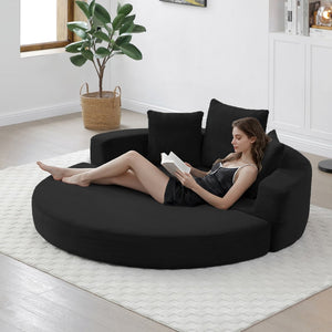 English Elm Convertible Corduroy Floor Futon Sofa Foldable Foam Lounge Bed for Any Room Black W2677P487204