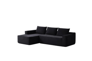 English Elm 104''cloud Modular Sectional Sofa Deep Corduroy Seat with Chaise for Living Room W3975S00047