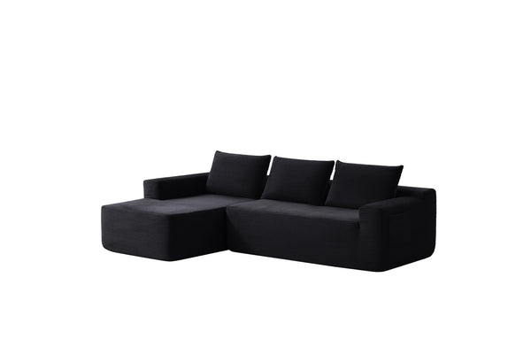 English Elm 104''cloud Modular Sectional Sofa Deep Corduroy Seat with Chaise for Living Room W3975S00047