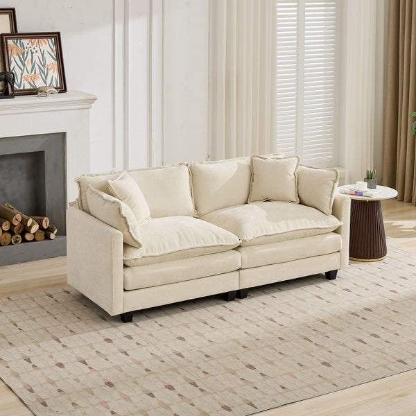 English Elm Cloud Sofa Loveseat – Modular Modern Loveseat With Plush Chenille Fabric For Living Room Comfort W1143S00050