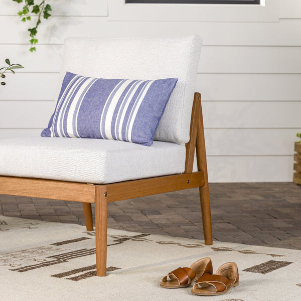 English Elm Walker Edison - Modern Outdoor Spindle Style Armless Sectional crafted from responsibly sourced eucalyptus with weather-resistant linen cushions and easy assembly instructions for durable, eco-friendly patio comfort Brown 37 L x 28 W x 14.5 H B185P326700