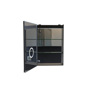 English Elm Bathroom Matte Black Aluminum Medicine Cabinet with Led Lighting and Defogging Mirror T3785P491989