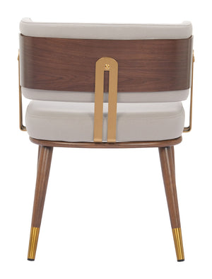 Brew Contemporary Fabric Chair with Steel Frame and Faux Wood Laminate for Elegant Dining Spaces