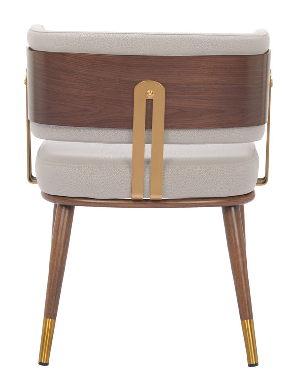 Brew Contemporary Fabric Chair with Steel Frame and Faux Wood Laminate for Elegant Dining Spaces