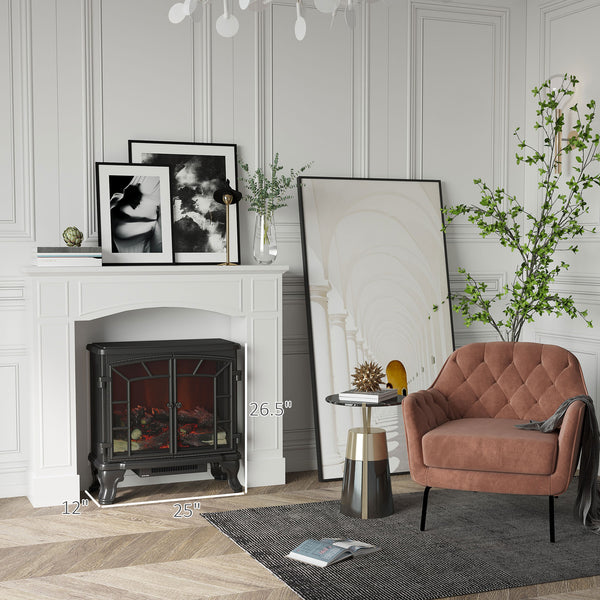 English Elm HOMCOM Elegant MDF Fireplace Mantel Surround with Decorative Pattern, 45.25" Top, 66 lb Capacity White W2225P217257
