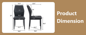 English Elm Set of 3 Ergonomic Pu Leather Dining Chairs with Metal Frame and Foam Cushion W1151P442911