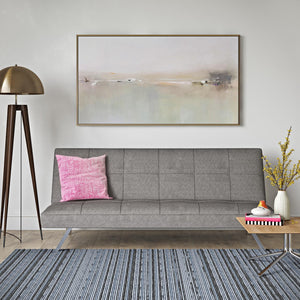 English Elm METAL Futon Sofa Bed Grey Fabric - Multifunctional Reclining Sofa, Space-Saving, 650LB Capacity W2297P284114