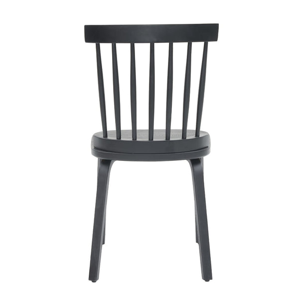 English Elm Windsor Dining Chairs Set Of 4, Ergonomic Spindle Back, Black Wood For Farmhouse & Modern Décor W2069P293308-GIGA