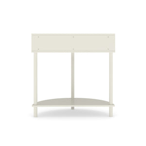 English Elm Artisan-crafted Demi-lune Console Sculptural Wave Drawers Vanilla Lacquer Hallway Accent Cream White W2557P329370